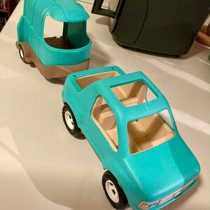 Vintage Little Tikes Jeep & Trailer From Horse Stable Set MISSING GATE